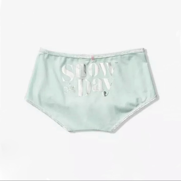 NWT PINK Victoria’s Secret ‘Snow Day’ Mint Velvet Boyshort Underwear Panty - Picture 9 of 13